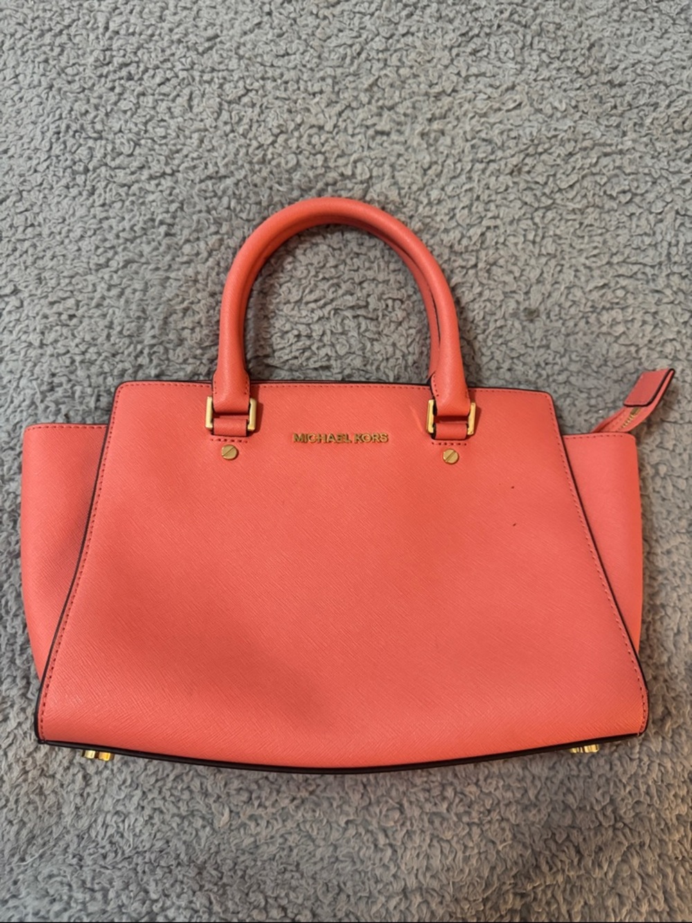 Michael Kors Coral Saffiano Leather Satchel